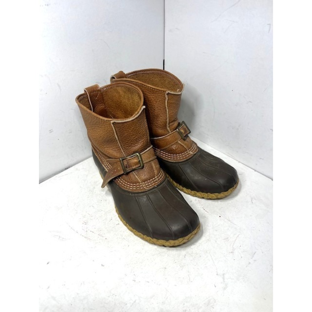 L.L. Bean Women's Vintage Lounger Brass Engineer Buckle Boots Sz 9W